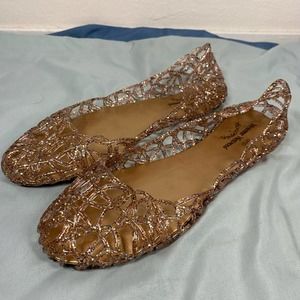 Vivienne Westwood Anglomania + Melissa Jelly Shoes Sandals Glitter Size 8